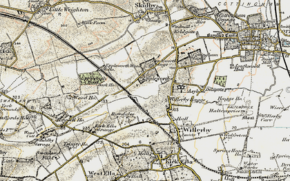 Old map of Eppleworth in 1903-1908
