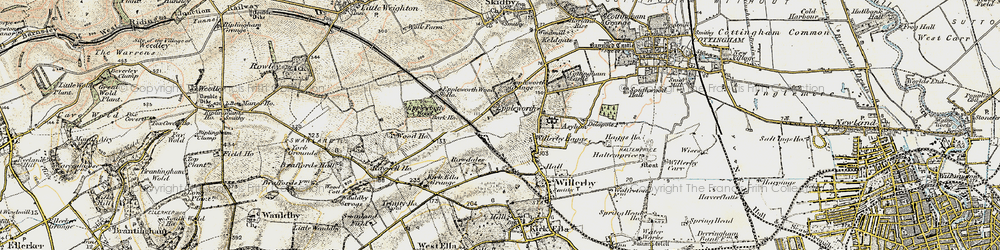 Old map of Eppleworth in 1903-1908