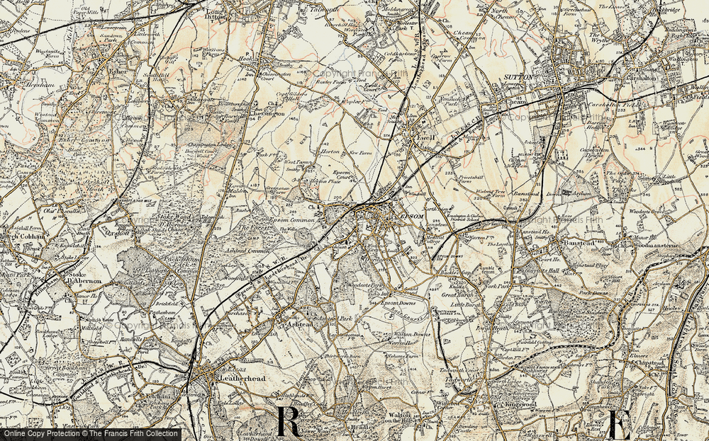 Old Map of Epsom, 1897-1909 in 1897-1909