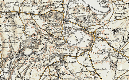 Old map of Erbistock in 1902