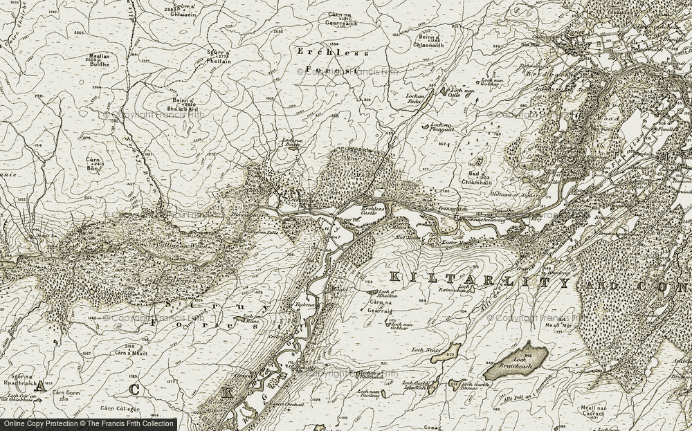 Old Map of Historic Map covering Wester Main in 1908-1912