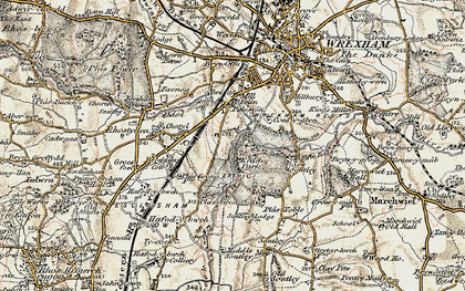 Old map of Erddig Country Park in 1902