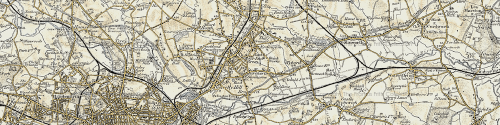 Old map of Erdington in 1901-1902