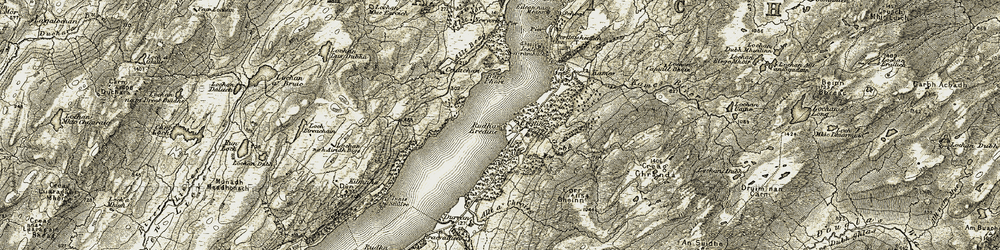 Old map of Alltan Mòr in 1906-1907