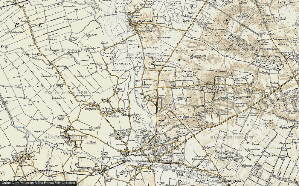 Old Map of Eriswell, 1901 in 1901