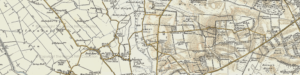 Old map of Eriswell in 1901