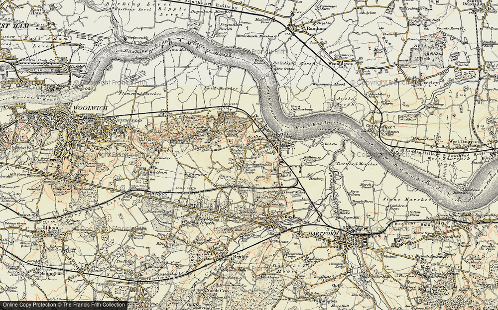 Old Map of Erith, 1898 in 1898