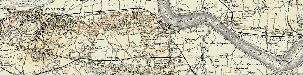 Old map of Erith in 1898