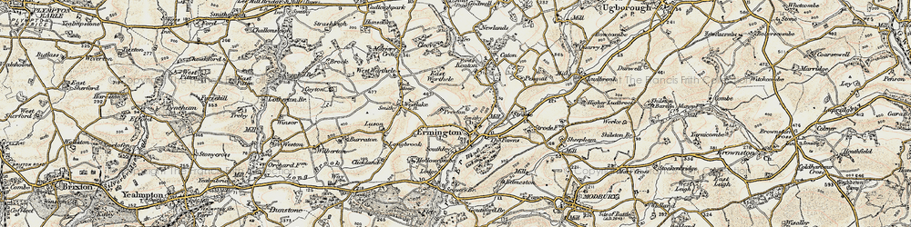 Old map of Ermington in 1899-1900