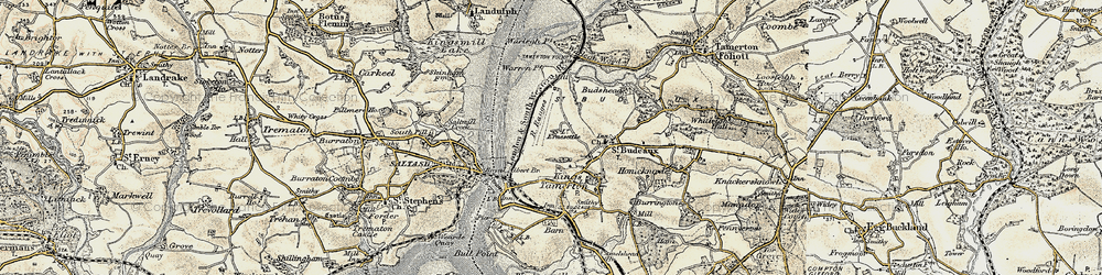 Old map of Ernesettle in 1899-1900