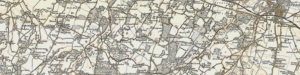 Old map of Erriottwood in 1897-1898