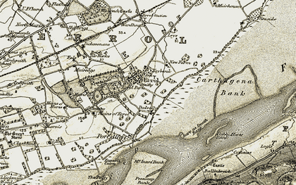 Old map of Carse of Gowrie in 1906-1908