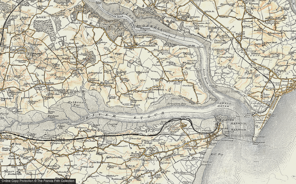 Old Map of Erwarton, 1898-1901 in 1898-1901