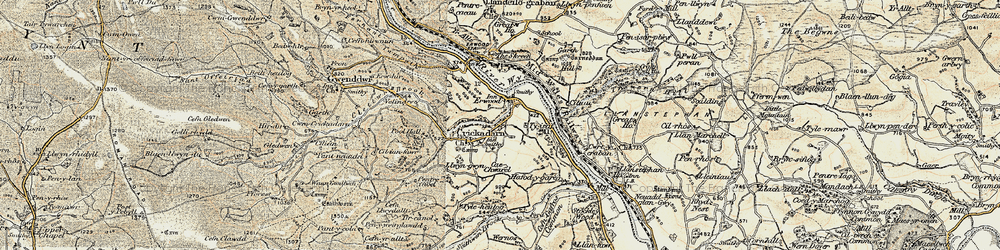 Old map of Erwood in 1900-1902