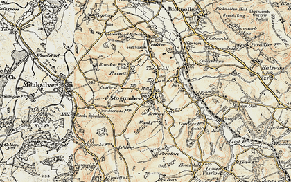 Old map of Escott in 1898-1900