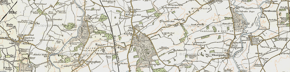 Old map of Escrick in 1903