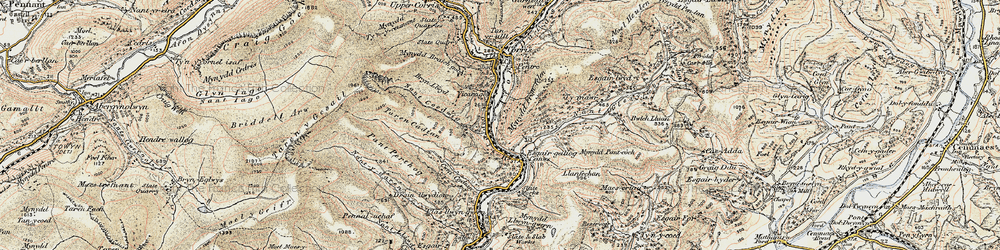 Old map of Esgairgeiliog in 1902-1903