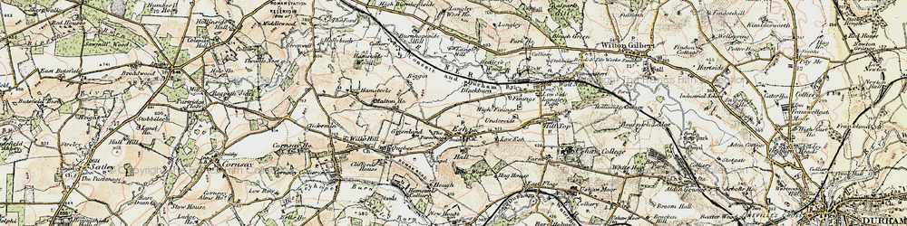 Old map of Esh in 1901-1904