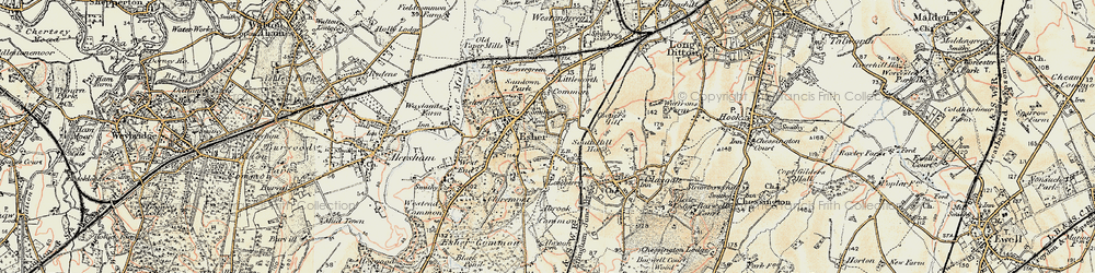 Old map of Esher in 1897-1909