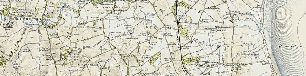 Old map of Eshott in 1901-1903