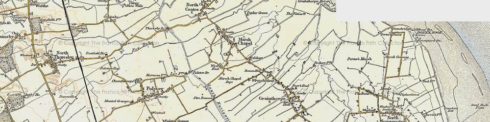 Old map of Eskham in 1903-1908