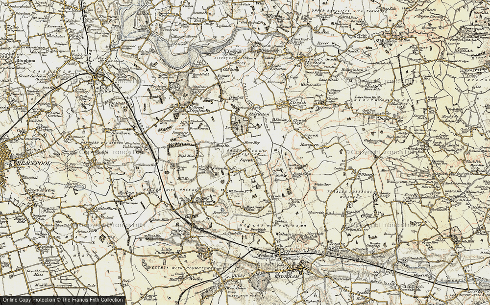 Old Map of Esprick, 1903-1904 in 1903-1904
