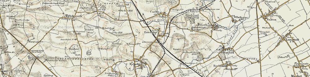 Old map of Essendine in 1901-1903