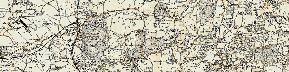 Old map of Essendon in 1898