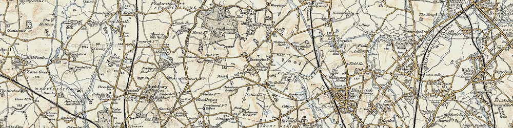 Old map of Essington in 1902