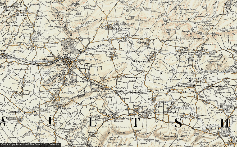 Old Map of Etchilhampton, 1898-1899 in 1898-1899