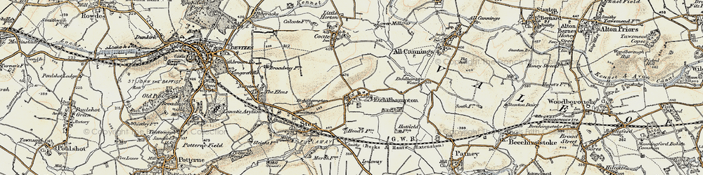 Old map of Etchilhampton in 1898-1899