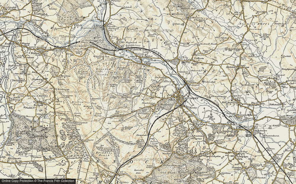 Old Map of Etchinghill, 1902 in 1902