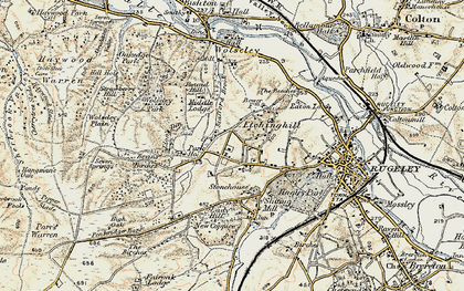 Old map of Etchinghill in 1902
