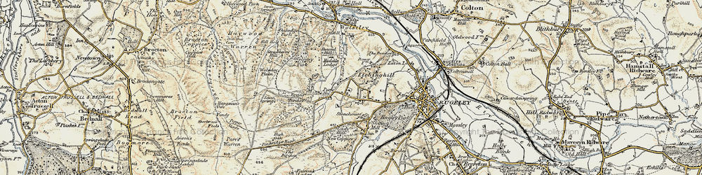 Old map of Etchinghill in 1902