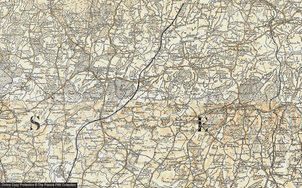 Old Map of Etchingwood, 1898 in 1898