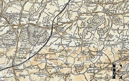 Old map of Etchingwood in 1898