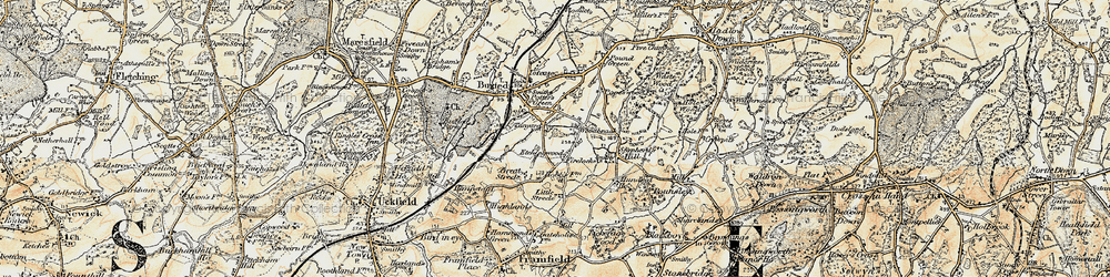 Old map of Etchingwood in 1898