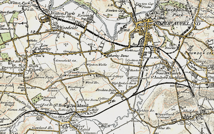 Old map of Etherley Dene in 1903-1904