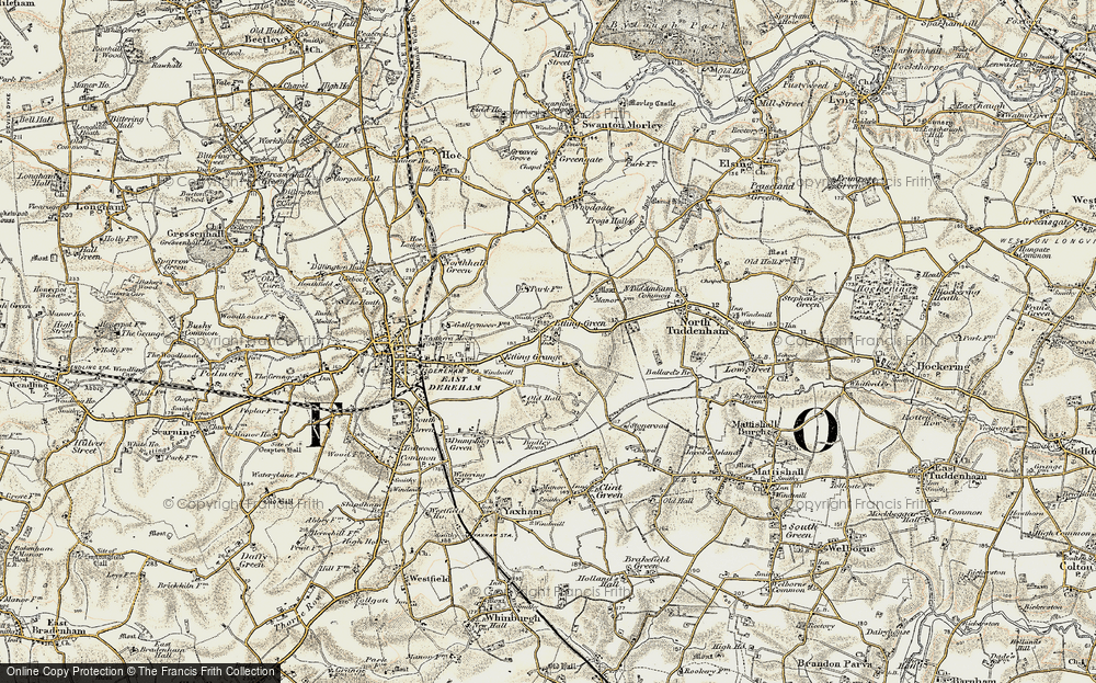 Old Map of Etling Green, 1901-1902 in 1901-1902
