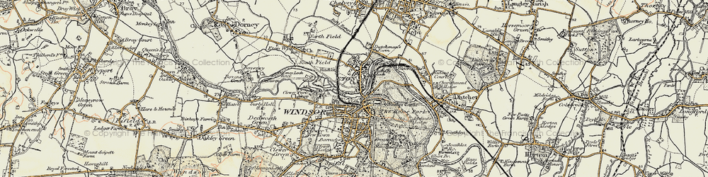 Old map of Eton in 1897-1909