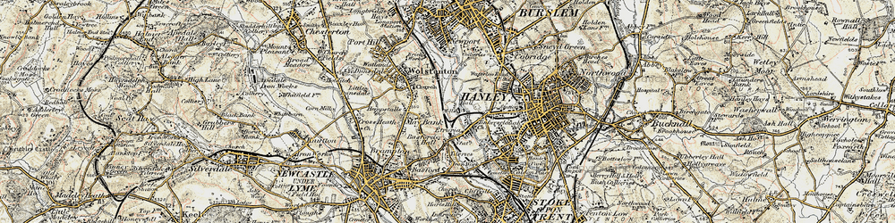 Old map of Etruria in 1902