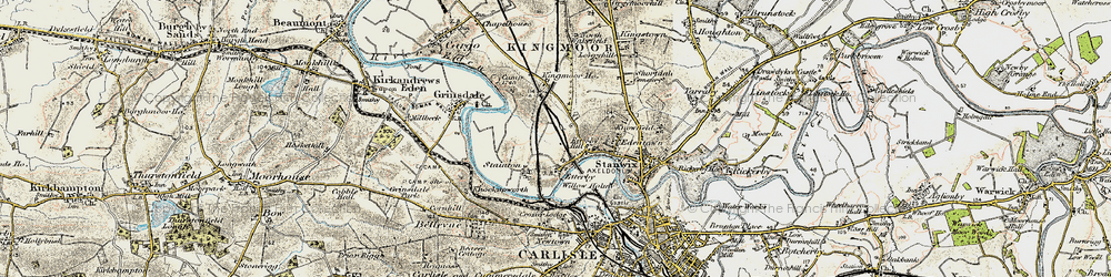 Old map of Etterby in 1901-1904