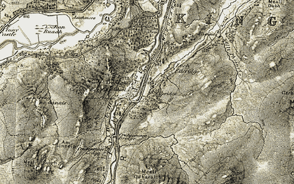 Old map of Allt Phoineis in 1908