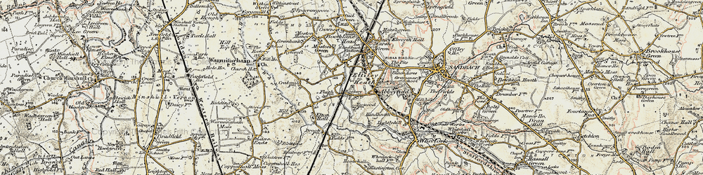 Old map of Ettiley Heath in 1902-1903