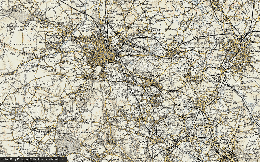 Old Map of Ettingshall, 1902 in 1902