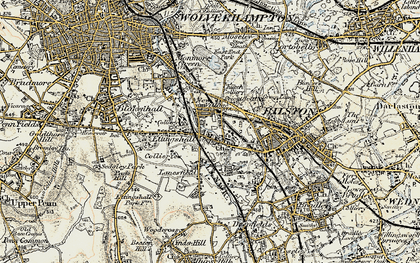 Old map of Ettingshall in 1902