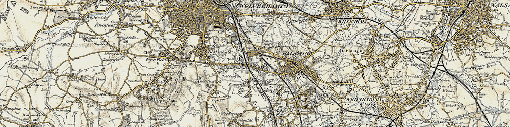 Old map of Ettingshall in 1902