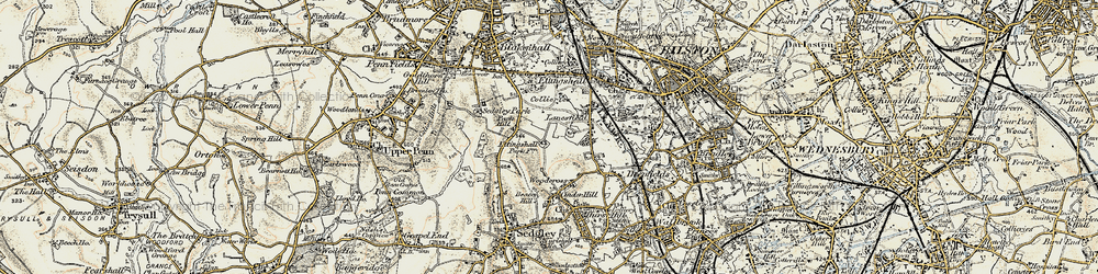 Old map of Ettingshall Park in 1902