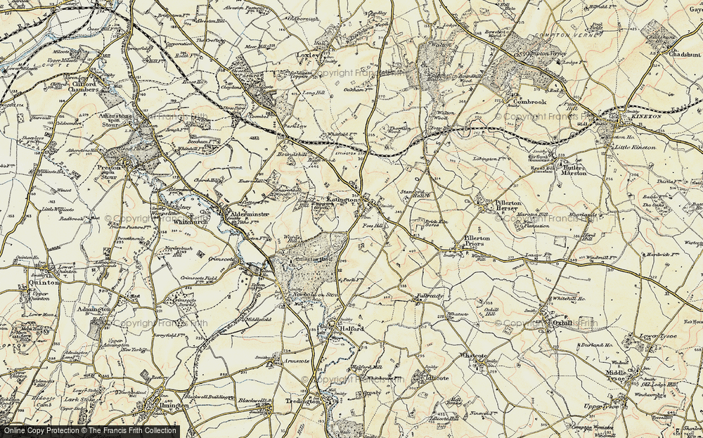 Old Map of Historic Map covering Black Martin Hill in 1899-1901
