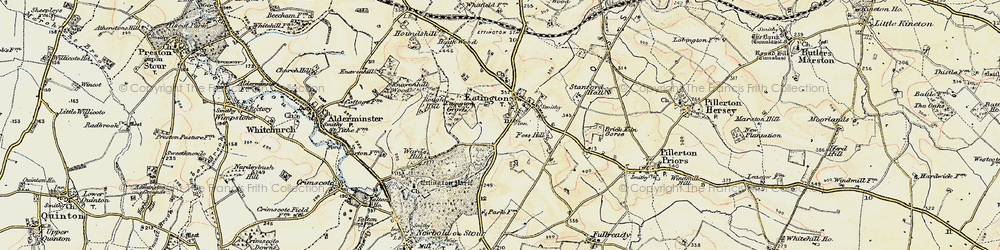 Old map of Black Martin Hill in 1899-1901